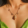 Bohemian Jewelry Nature Cowry Pendant Necklace Imitation Pearl Beaded Chain Hawaii Necklace for Holiday Beach