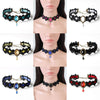 Bohemian Lace Choker Necklace Women Vintage Black Red Blue Crystal Necklaces Gothic Punk Collar Choker Jewelry