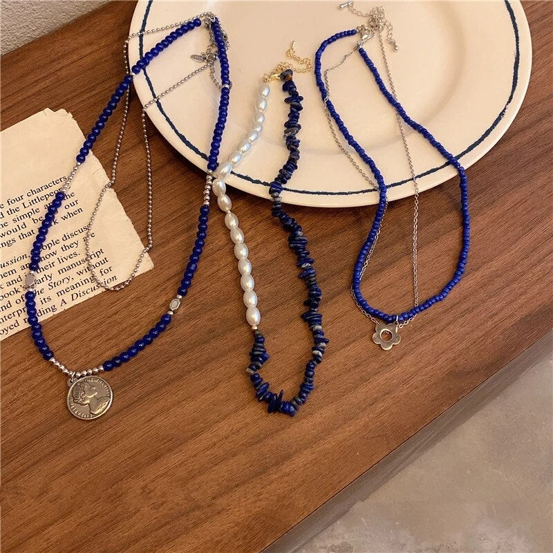 Bohemian Lock Portrait handmade beaded neck jewelry wild stackable ladies necklace 2022 summer beach travel