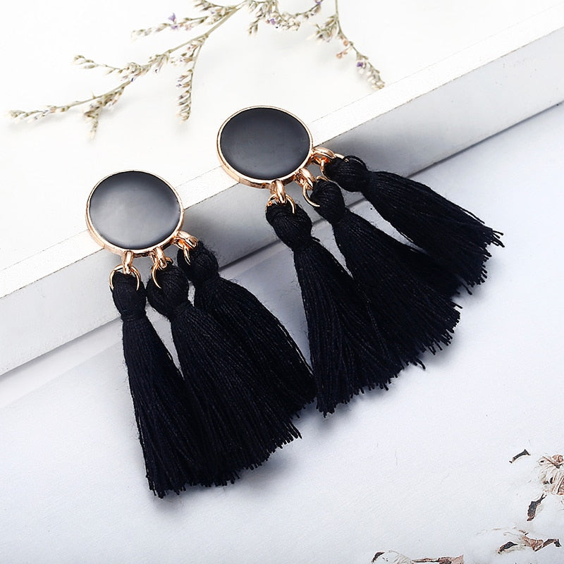 Bohemian Long Tassel Earrings For Women 2020 Fashion Jewelry Gold Color Pendientes Fringe Dangle Earrings Female Wedding Gift