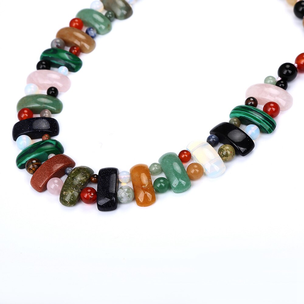 Bohemian Maxi Necklace Women Brazil Natural Stone Beads Chain Resin Vintage Statement Choker Necklace Pendant Jewellery Fashion