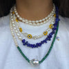 Bohemian Multi Layered malachite freshwater pearl Beaded Strand Necklace Women Layering Beach Shell Pearl Statement Jewelry Gift