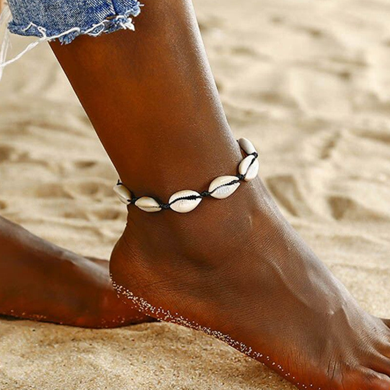 Bohemian Multiple Layers Starfish Turtle Beads Anklets For Women Vintage Boho Shell Chain Anklet Bracelet Beach Jewelry B35