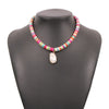 Bohemian National Style Imitation Pearl Pendant Necklace Simple Temperament Colored Clavicle Chain