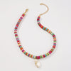 Bohemian National Style Imitation Pearl Pendant Necklace Simple Temperament Colored Clavicle Chain