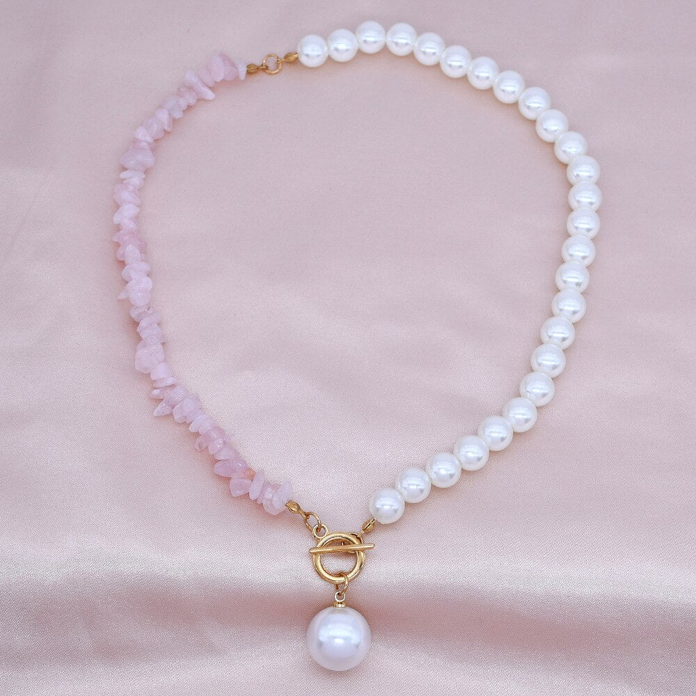 Bohemian Natural Stone Simulated Pearl Choker For Women Colorful Handmade Beads Collar Necklace Jewelry Gift Accessories