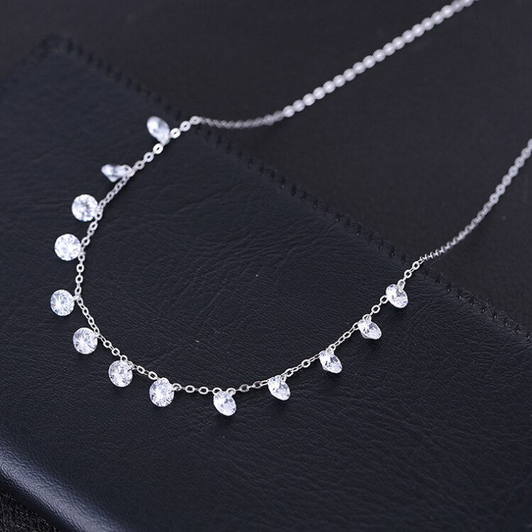 Bohemian Silver Color  Zircon Beads Necklaces For Women Gift Charm Necklaces 2021 Collar Jewelry