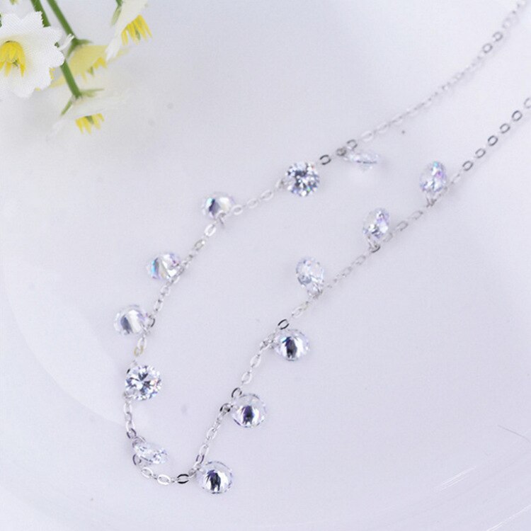 Bohemian Silver Color  Zircon Beads Necklaces For Women Gift Charm Necklaces 2021 Collar Jewelry