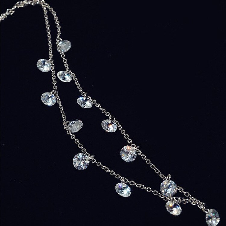 Bohemian Silver Color  Zircon Beads Necklaces For Women Gift Charm Necklaces 2021 Collar Jewelry