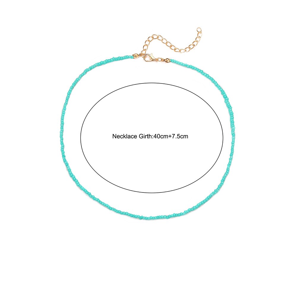 Bohemian Resin Jewelry Handmade Multicolor Seed Bead Choker Necklace For Women Simple Boho Short Necklaces Collares Feminino