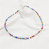 Bohemian Retro Ladies Colorful Beaded Irregular Pearl Necklace Colored Glaze Rice Beads Chain Pearl Necklace Jewelry