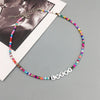 Bohemian Retro Ladies Handmade Letter Beaded Colorful Bead Necklace Hope Lucky Love Angel Clavicle Chain Female Beach Jewelry