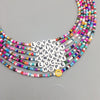 Bohemian Retro Ladies Handmade Letter Beaded Colorful Bead Necklace Hope Lucky Love Angel Clavicle Chain Female Beach Jewelry