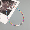 Bohemian Retro Ladies Handmade Letter Beaded Colorful Bead Necklace Hope Lucky Love Angel Clavicle Chain Female Beach Jewelry