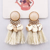 Bohemian Sequins Tassel Earrings for Women Wedding Party Acrylic Beads Statement Drop Earrings Long Vintage Fringing Jewelry