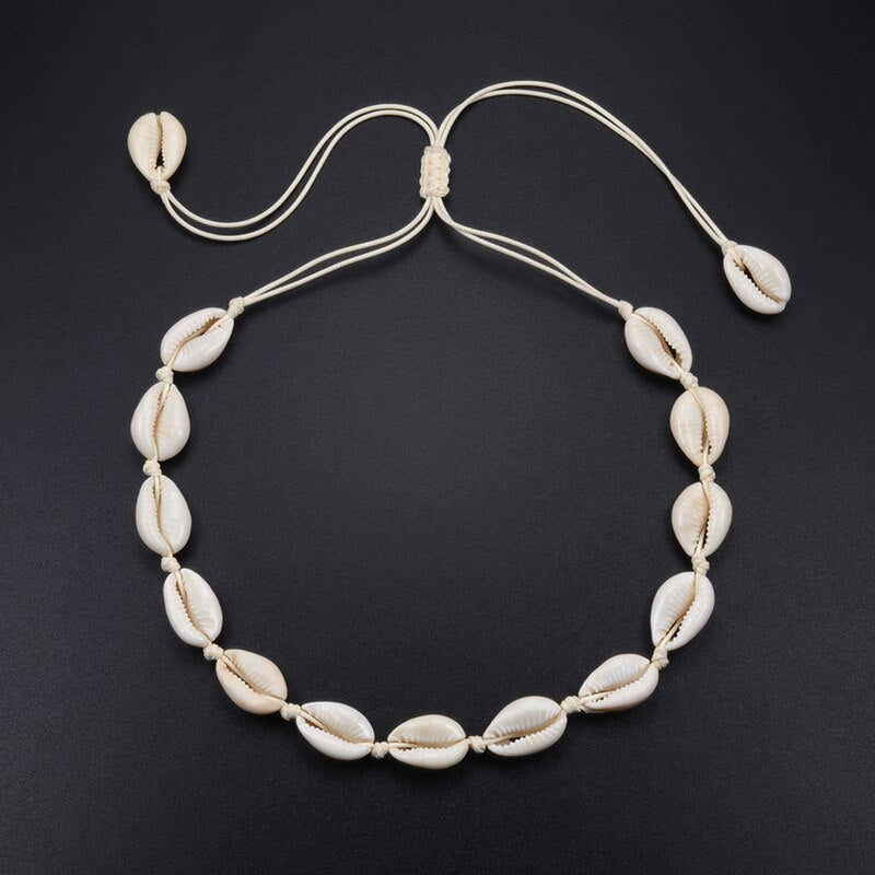 Bohemian Shell Necklace Women Summer Beach Seashell Collar Choker Handmade Clavicle Rope Chain Vsco Girl Jewelry Gifts