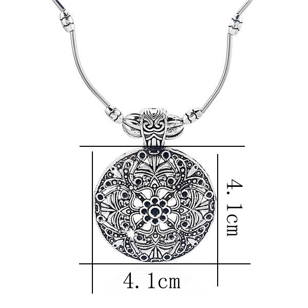 Bohemian Silver Tone Elephant Flower Fish Butterfly Heart Dangle Pendant Statement Necklace For Women Jewelry
