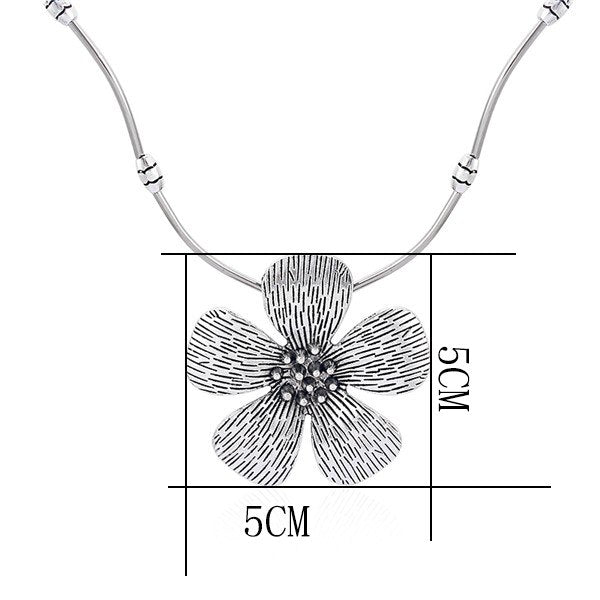 Bohemian Silver Tone Elephant Flower Fish Butterfly Heart Dangle Pendant Statement Necklace For Women Jewelry