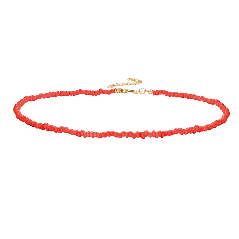 Bohemian Small Beaded Choker Necklaces For Women Colorful Short Bead Choker Charm Necklace 2021 Handmade Jewelry