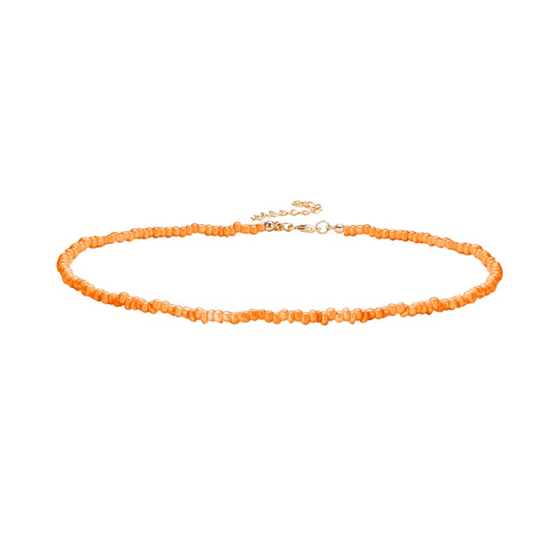 Bohemian Small Beaded Choker Necklaces For Women Colorful Short Bead Choker Charm Necklace 2021 Handmade Jewelry