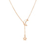 Bohemian Star And Moon Necklace Pendant Gold Color Long Clavicle Chain Necklace for Women Party Jewelry Gifts
