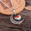 Bohemian Starry Sky Galaxy Nebula Art Pattern Moon Glass Round Charm Pendant Necklace 2022 Jewelry For Women