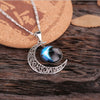 Bohemian Starry Sky Galaxy Nebula Art Pattern Moon Glass Round Charm Pendant Necklace 2022 Jewelry For Women