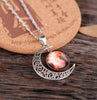 Bohemian Starry Sky Galaxy Nebula Art Pattern Moon Glass Round Charm Pendant Necklace 2022 Jewelry For Women