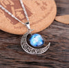 Bohemian Starry Sky Galaxy Nebula Art Pattern Moon Glass Round Charm Pendant Necklace 2022 Jewelry For Women