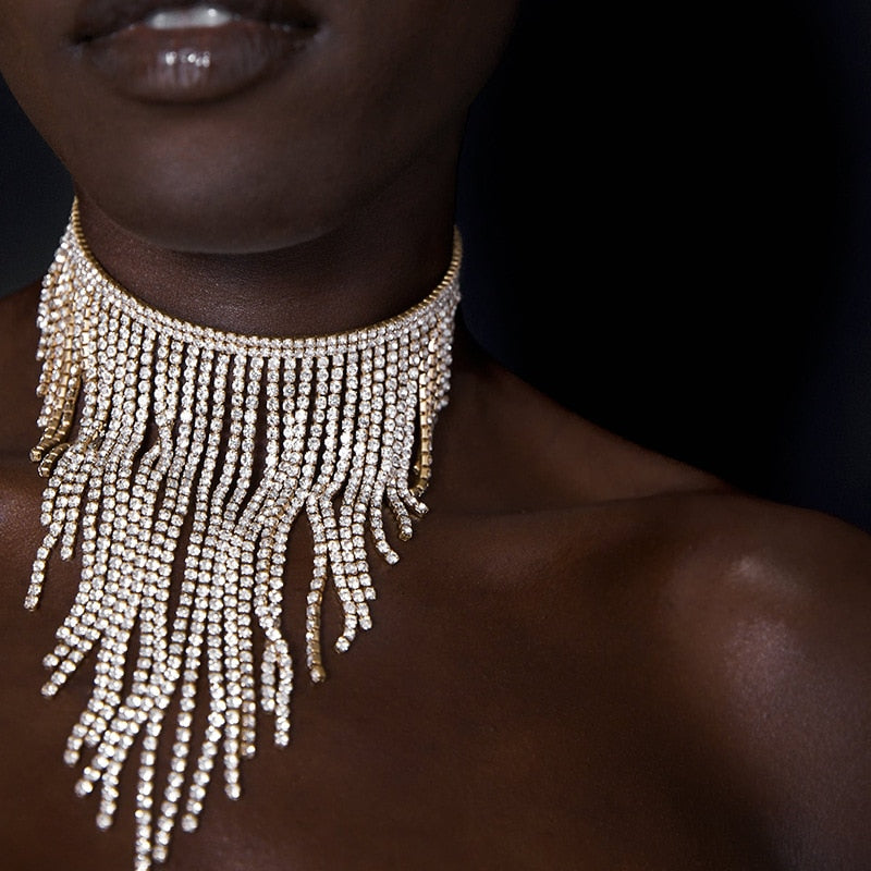 Bohemian Statement Big Necklace Chocker Rhinestone Jewelry Brand Chokers Necklaces for women Christmas Gifts