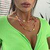 Bohemian Style Color  Bead Necklace Holiday Style Multi-layer Hand Woven Flower Accessories