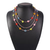 Bohemian Style Color  Bead Necklace Holiday Style Multi-layer Hand Woven Flower Accessories