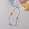 Bohemian Transparent Colorful Bear Beaded Chain Necklace For Women Handmade Jewelry Gift