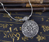 Bohemian Vintage Alloy Round Hollow Out Pendant Necklace Carved Flower Women Necklace Party Jewelry Tribal Afghan Gift
