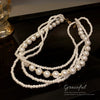 Bohemian Women Imitation Pearl Choker Necklace Multi Layer Long Necklace for Collars Statement Necklace Summer Jewelry