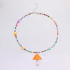 Bohemian Women Multicolor Beads Handmade Necklaces For Women Boho Glass Mushroom Pendant Necklace Ladies Jewelry Gift