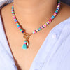 Bohemian Women Necklace Choker Tassel Charm Colorful Necklace Party Gift Small Round Beads Collares Gold Color Jewelry