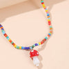 Bohemian Women's Multicolor Beads Handmade Necklaces For Women Boho Glass Mushroom Pendant Necklace Ladies Jewelry Gift