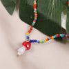 Bohemian Women's Multicolor Beads Handmade Necklaces For Women Boho Glass Mushroom Pendant Necklace Ladies Jewelry Gift