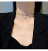 Bohemian style necklace women's flat chain collar necklace crystal zircon necklace collar fish bone airplane necklace