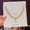 Bohemian style necklace women's flat chain collar necklace crystal zircon necklace collar fish bone airplane necklace