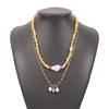 Boho Beachy Seed Bead Shell Pearl Choker Multi layered Layering Necklace for Wome,  Teen Girls