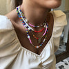 Boho Beachy Seed Bead Shell Pearl Choker Multi layered Layering Necklace for Wome,  Teen Girls