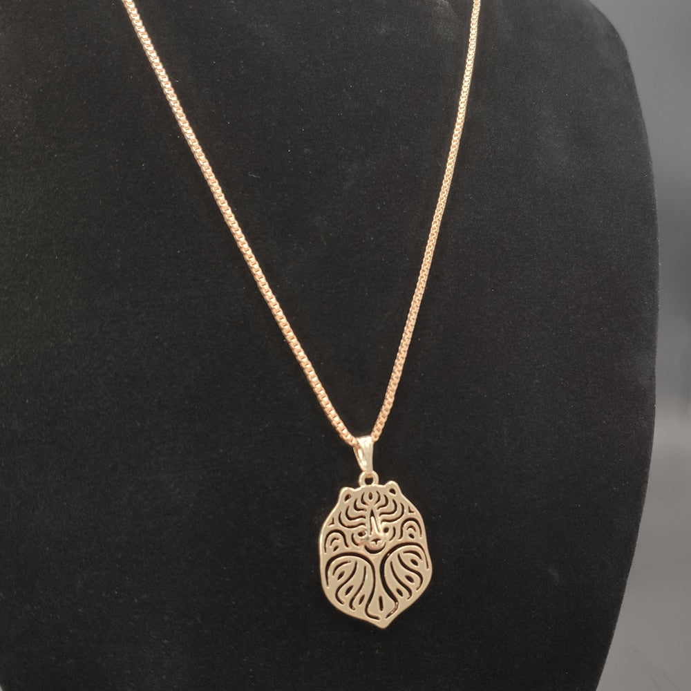 Boho Chic Alloy Pomeranian Dog Necklace Cartoon Pendant Golden Color Gift Box Available