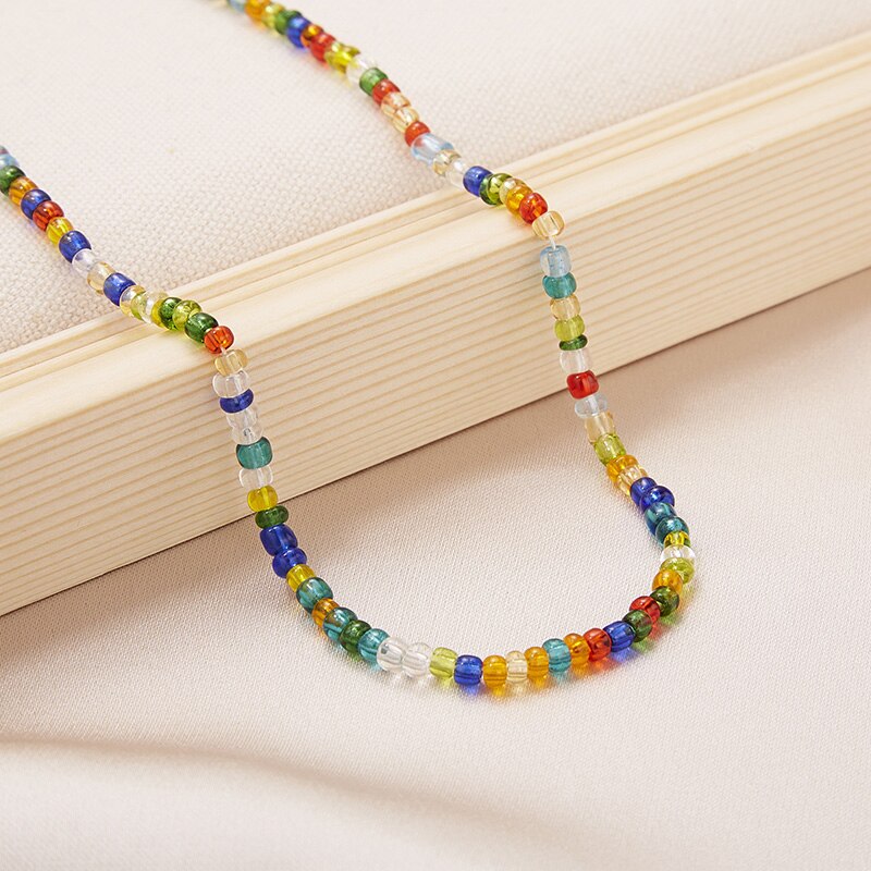 Boho Chic Seed Beads Necklace Women Colorful Neck Chain Bohemian Black Choker Necklaces Jewelry Charms Party Gift 2022