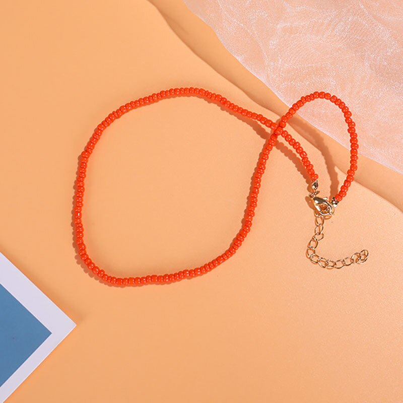 Boho Chic Seed Beads Necklace Women Colorful Neck Chain Bohemian Black Choker Necklaces Jewelry Charms Party Gift 2022