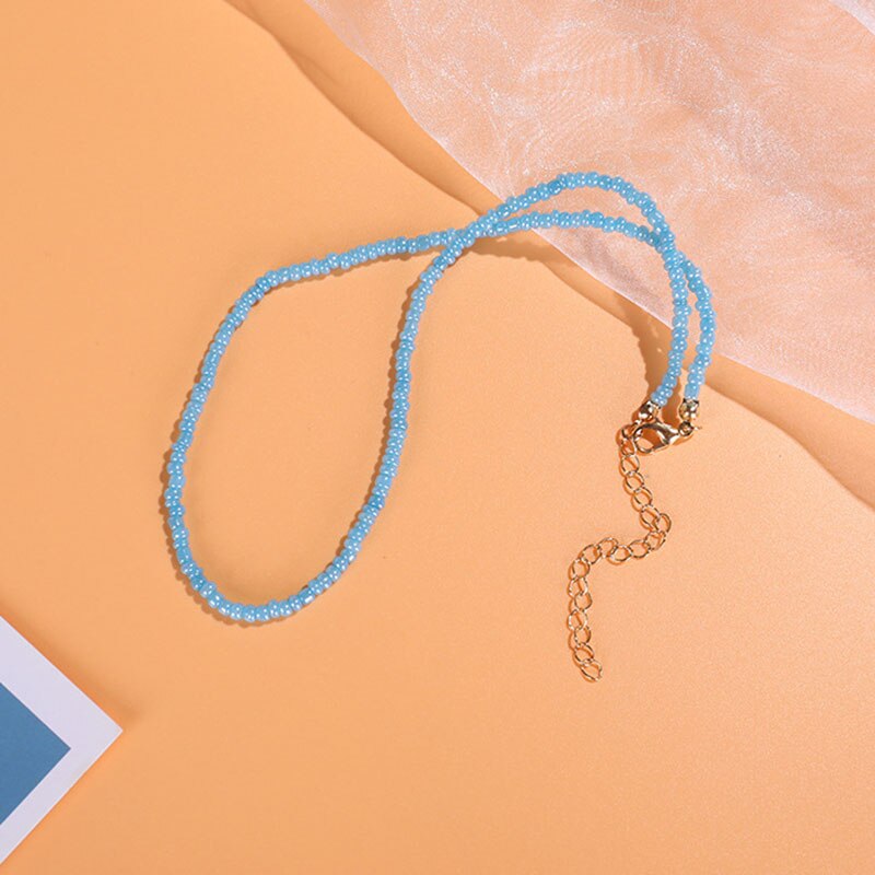 Boho Chic Seed Beads Necklace Women Colorful Neck Chain Bohemian Black Choker Necklaces Jewelry Charms Party Gift 2022