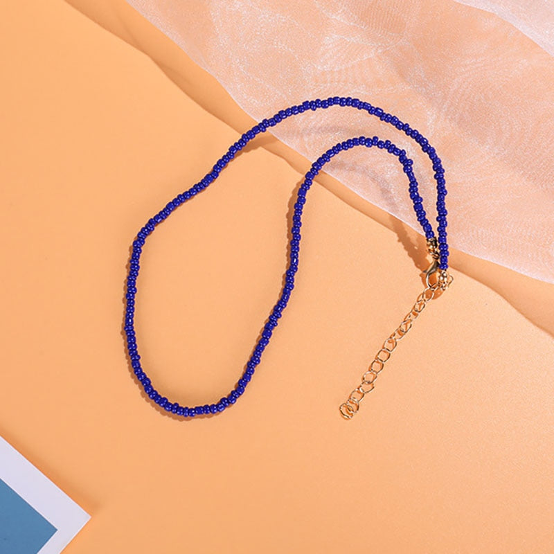 Boho Chic Seed Beads Necklace Women Colorful Neck Chain Bohemian Black Choker Necklaces Jewelry Charms Party Gift 2022