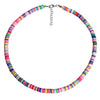 Boho Colorful Clay Necklace 6mm Round Soft Potter Beaded Choker Women Beach Party Jewelry Couple Vacation Gifts