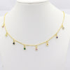 Boho Colorful Wter Drop Tassel Layered Gold Necklace rainbow cz Choker Pendant Women Neck Collier